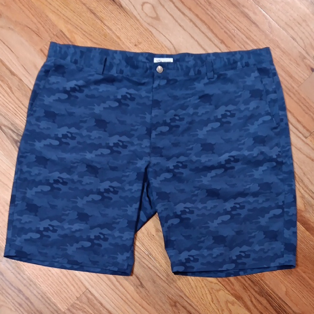 Peter Millar Blue Camo Flat Front Shorts Size - 44